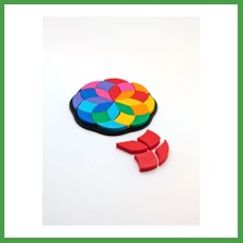 Soi Home 3D Baskı Gökkuşağı Mandala Rozet Puzzle Mini (7 Cm) - Renkli Çiçek Deseni Yapboz, Cepte Taşınabilir Zeka Oyunu Soı