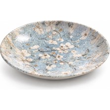 Porser Mavi Full Çiçekli Yemek Tabağı 25CM