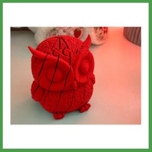Soi Home 3D Baskı Hareketli Baykuş Figürü - Eklemli Flexi Oyuncak - Kırmızı Soı