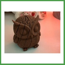 Soi Home 3D Baskı Hareketli Baykuş Figürü - Eklemli Flexi Oyuncak - Kahverengi Soı