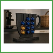Soi Home 3D Baskı Kahve Kapsül Standı Tezgah Üstü Kapsül Organizer Düzenleyici Kupa Formlu Dekoratif Siyah Soı