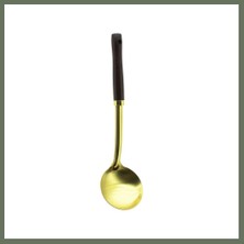 Bezos Metal Servis Kepçe Ahşap Saplı 35CM Altın Bezos1