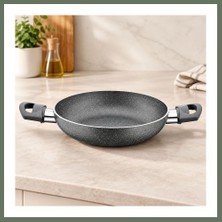 Bezos Granit Tava 22 cm Çift Saplı Gri Kırçıllı Bezos1