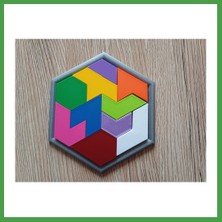 Soi Home 3D Baskı Altıgen Tangram Puzzle - Renkli Zeka ve Eşleştirme Oyunu Soı