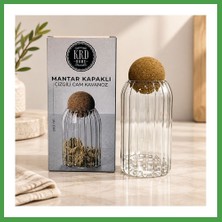 Soi Home Mantar Kapaklı Küçük Çizgili Kavanoz Soı