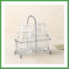 Soi Home Akrilik Tuzluk Biberlik Baharatlık Metal Standlı Soı