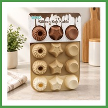Soi Home Silikon Muffin Kek Kalıbı Desenli Soı