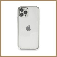 Bezos iPhone 12 Pro Max Uyumlu Kılıf Lensli Silikon - Gümüş 22
