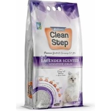 Clean Step Lavanta Kokulu, Aktif Karbonlu, Ince Taneli Topaklanan Bentonit Kedi Kumu, 5 Lt