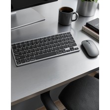 Nemere Şarjlı Kablosuz Klavye ve Mouse Seti Kompakt Taşınabilir Model UCZZZKB02KLAVYE-3