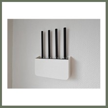 Bezos 3D Baskı Duvar Tipi Wifi Modem Saklama Rafı Router Gizleme Askısı Kablo Çıkışlı Beyaz Modem Tutucu 23X13 cm Bezos1