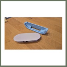 Bezos 3D Baskı Duvar Montajlı Yatay Medya Oynatıcı Tutucu Kablo Çıkışlı Duvar Askısı Oval Cihaz Standı - Mavi Bezos1