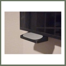Bezos 3D Baskı Tv Altı Medya Oynatıcı Rafı Ayak Deliğine Monte Küçük Cihaz Standı Modem ve Streamer Rafı Siyah Bezos1