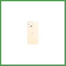 Soi Home iPhone 12 Pro Uyumlu Arka Pil Kapağı (Cam) Gold Soı