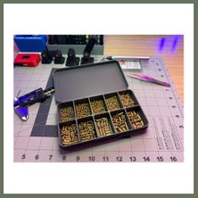 Bezos 3D Baskı 10 Bölmeli Menteşeli Organizer Kutu Vida Cıvata ve Küçük Parça Saklama Kutusu Gri Bezos1