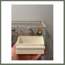 Bezos 3D Baskı Kuş Kafesi Banyo ve Yemlik Kabı Geniş Kuş Kafesi Su Kabı Kanarya Muhabbet Kuşu Kabı Beyaz Bezos1