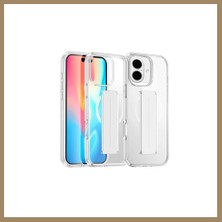 Bezos Joko iPhone 16 Uyumlu Kılıf Alfa Magsafe Standlı Kapak - Şeffaf 22