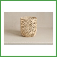 Soi Home 3D Baskı Delikli Organik Desenli Kalemlik ve Çok Amaçlı Organizer Fırçalık Masaüstü Saklama Kabı - Krem Soı