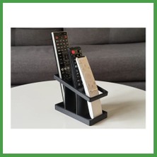 Soi Home 3D Baskı Üç Bölmeli Basamaklı Kumanda Standı Modern Kumanda Tutucu Siyah Soı
