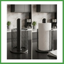Soi Home 3D Baskı Petek Delikli Ayaklı Kağıt Havlu Standı Modern Kağıt Havluluk Mutfak Tezgâh Havlu Tutucu Siyah Soı