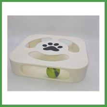 Soi Home 3D Baskı Etkileşimli Kedi Oyuncağı Pati Desenli Toplu Zeka Oyuncağı Kare Toplu Parkur Krem Siyah Soı