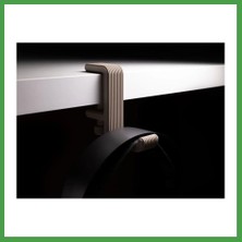 Soi Home 3D Baskı Masa Kenarı Kulaklık Askısı Çizgili Kulaklık Tutucu Sıkıştırmalı Kulaklık Askısı 10-40 mm Masa - Gri Soı