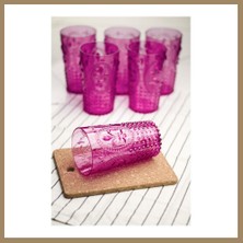 Bezos Akrilik Pembe 6'lı Uzun Bardak & Su Meşrubat Bardağı 750 ml ( Büyük Boy & Cam Değildir ) 22