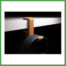 Soi Home 3D Baskı Masa Kenarı Kulaklık Askısı Çizgili Kulaklık Tutucu Sıkıştırmalı Kulaklık Askısı 10-40 mm - Turuncu Soı