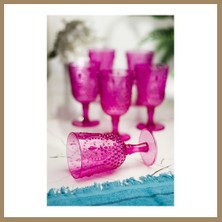 Bezos Akrilik Pembe 6'lı Kadeh & Su Meşrubat Kahve Yanı Bardağı 450 ml ( Cam Değildir ) 22