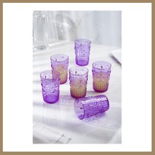 Bezos Akrilik Mor 6'lı Kısa Bardak & Su Meşrubat Kahve Yanı Bardağı 400 ml ( Cam Değildir ) 22