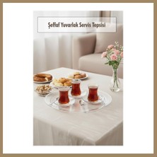 Bezos Şeffaf Yuvarlak Servis Tepsisi 33 cm 22