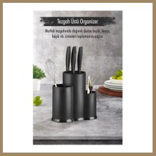Bezos Tezgah Üstü Siyah Kaşıklık & Bıçaklık & Kepçelik & Organizer 22