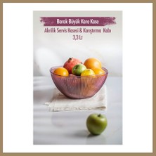 Bezos Akrilik Barok Mürdüm Büyük Kare Meyve & Salata Kasesi & Karıştırma Kabı / 3,3 Lt (Cam Değildir) 22