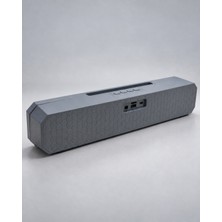 Lexroo Köşeleri Eğimli Bar Tipi Tasarıma Sahip Şarj Edilebilir Masaüstü Bluetooth Hoparlör