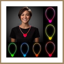 Bezos Karanlıkta Yanan Glow Kalp Şekilli Kolye 6 Renk 6 Adet 22