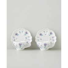 English Home Floral Morning Porselen 4 Parça 2 Kişilik Kahve Fincan Takımı 90 ml Mor