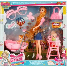 Oydaş Oyuncak Oydaş Cindy Doll Pusetli Mama Sandalyeli Bebek