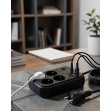 Nemere Çoklu Priz 4 Soket 2 Type-C USB Şarj Ünitesi UCZZZCOKLUAKIMKORUMAPRİZ3441-3