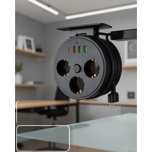 Nemere 3 Prizli Akım Korumalı USB ve Type-C Girişli 2 Metre Kablo