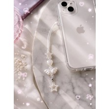 Miraz Tasarım Telefon Charmı Telefon Askısı Kamera Charmı Kamera Askısı Çanta Charmı Inci Boncuklu Melek Kanatlı Yıldız Kalpli Telefon Süsü Kılıf Ipi Kawaii Kore Tarzı Estetik Telefon Aksesuarı