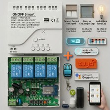 ONOFFSMART 4 Kanal Wifi+Rf Akıllı Anahtar 220 Volt 10 Amper Tuya Destekli Uzaktan Kontrol