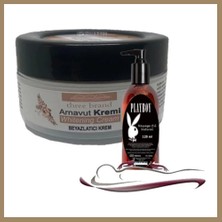 Bezos Three Brand Whitening Cream 3 Adet Arnavut Kremi 50ML Kremi ile 120ML Playboy Masaj Yağı 22