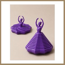 Bezos 3D Baskı Balerin Figürlü Fidget Oyuncak - Hareketli Optik Illüzyon Masa Dekoru-Mor 22