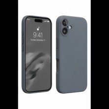 Apple iPhone 16 Plus Kılıf Nano Içi Kadife Silikon - Gri