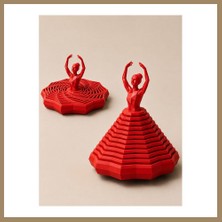 Bezos 3D Baskı Balerin Figürlü Fidget Oyuncak - Hareketli Optik Illüzyon Masa Dekoru-Kırmızı 22