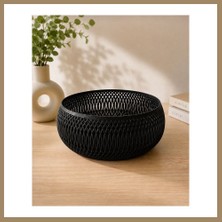Bezos 3D Baskı Dekoratif Meyve Sepeti - Modern File Desenli Masaüstü Sunum Kasesi-Siyah 22