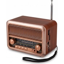 Apera Nns NS-3315BT Şarjlı Nostaljik Radyo Bluetooth Tws USB Micro Kart Destekli Dekoratif Müzik Çalar 14CM Boyunda