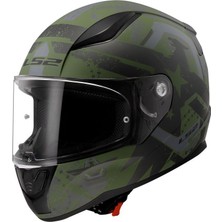Ls2 Rapid 2 Thunder Birds Kapalı Kask (Mat Yeşil Siyah Gri)