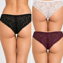 Value Kadın 3'lü Paket Dantelli Brazilian Külot
