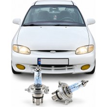 Fardoktoru HYUNDAI ACCENT (1995-1999) HALOJEN SARI KISA VE UZUN FAR YEDEK AMPULÜ H4 XV 2 ADET